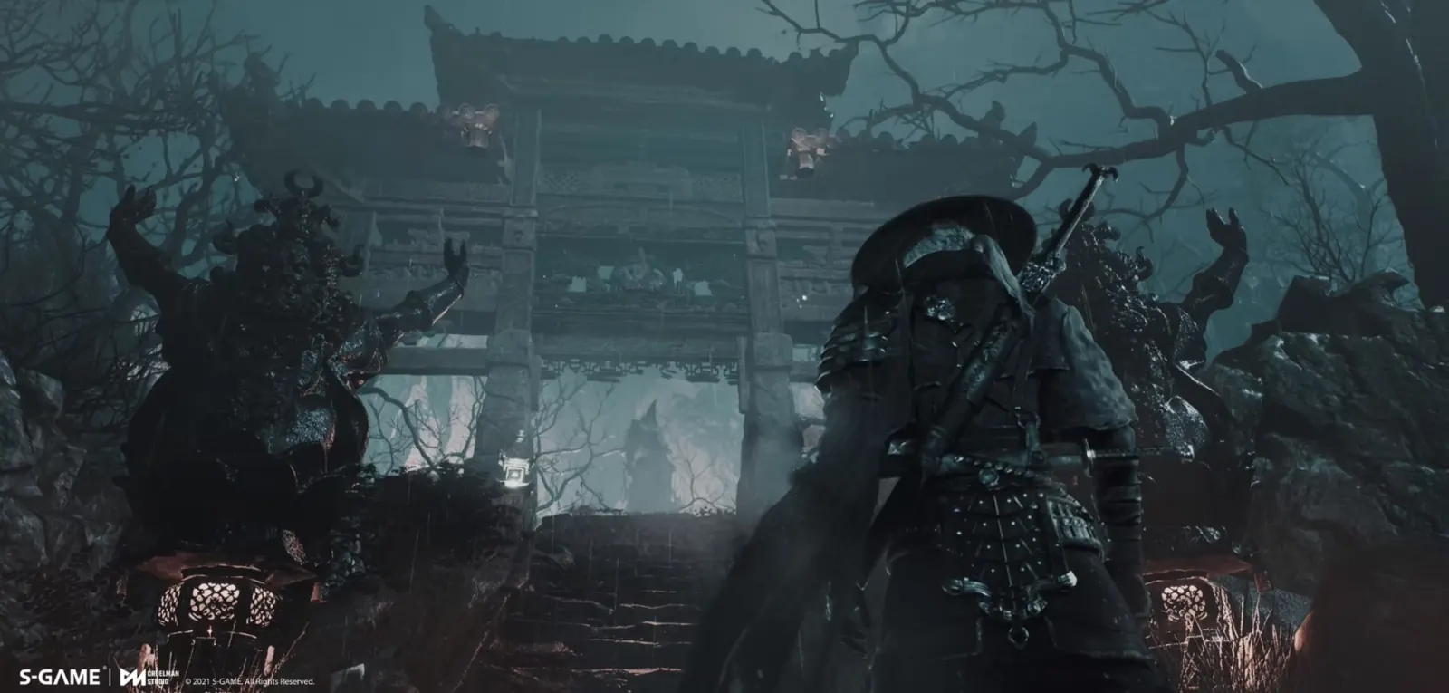 Phantom Blade Zero official concept art (dark wuxia scene)